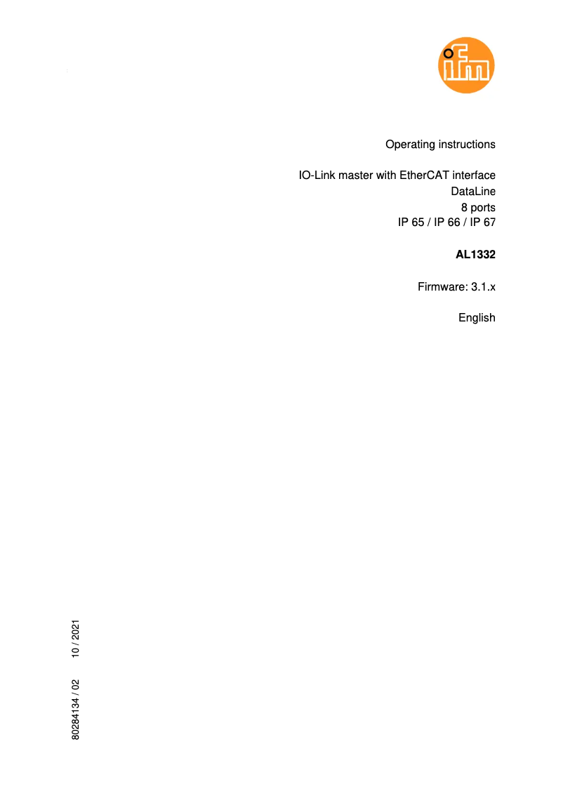 Page 1 de la notice Manuel utilisateur IFM AL1332