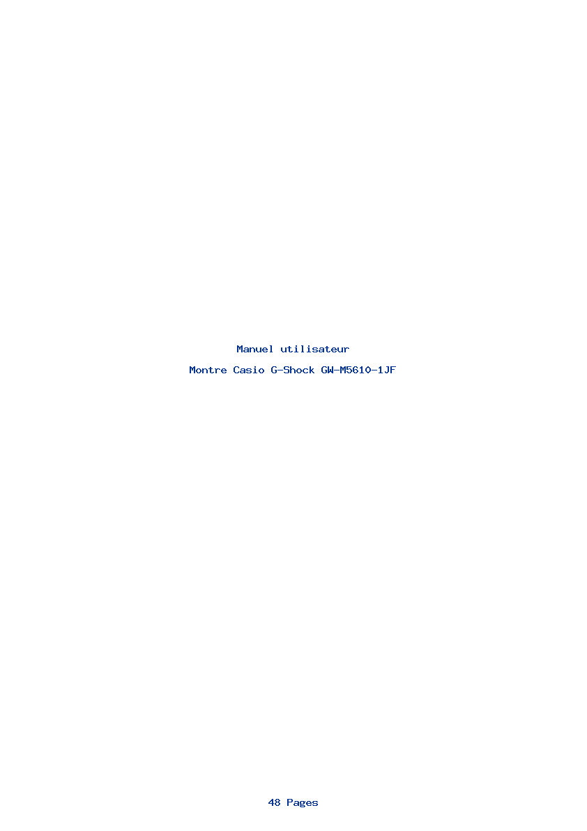 Page 1 de la notice Manuel utilisateur Casio G-Shock GW-M5610-1JF