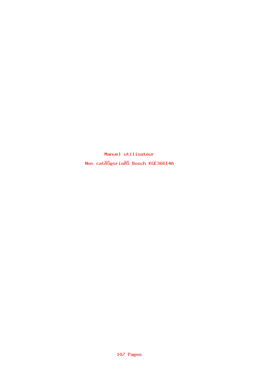 Page 1 de la notice Manuel utilisateur Bosch KGE366I4A