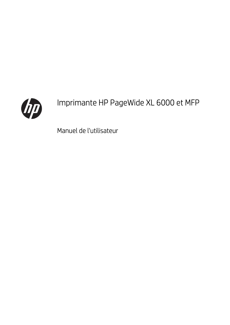 Page n°1 - Manuel utilisateur HP PageWide XL 6000