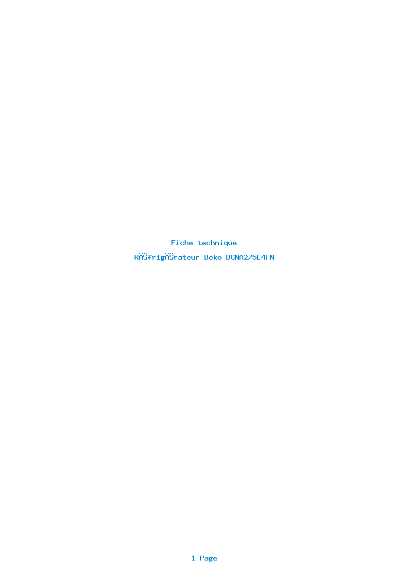 Image de la première page du manuel de l'appareil BCNA275E4FN