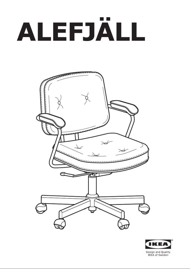 Page 1 de la notice Instructions / montage Ikea ALEFJÄLL