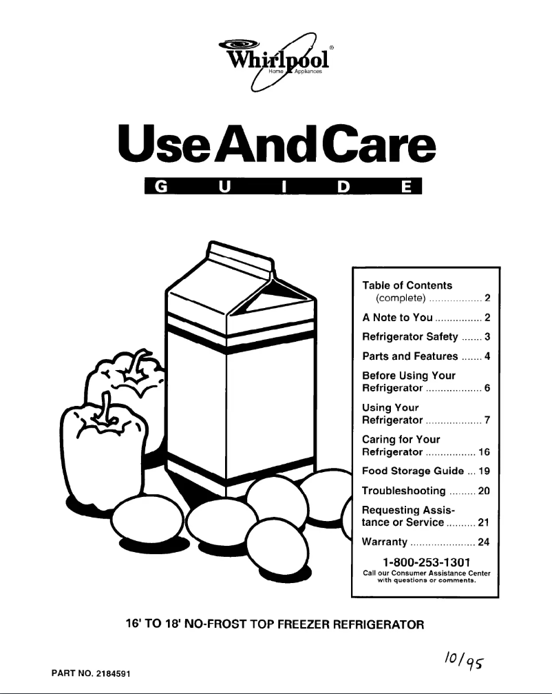 Page 1 de la notice Manuel utilisateur Whirlpool ET16JMXDW02