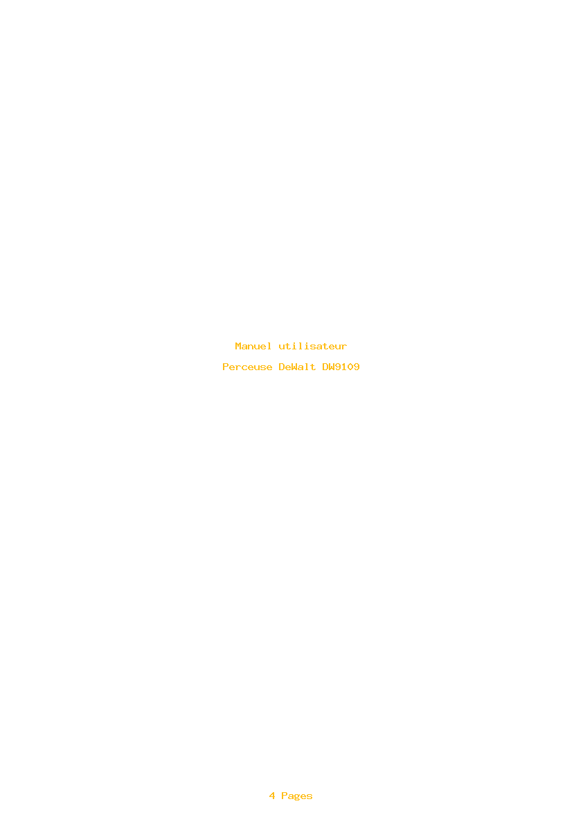 Page 1 de la notice Manuel utilisateur DeWalt DW9109