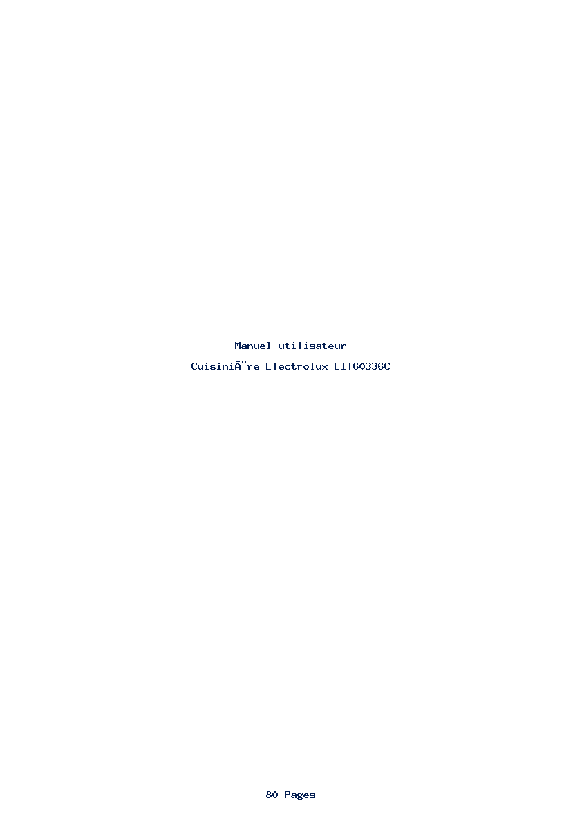 Page 1 de la notice Manuel utilisateur Electrolux LIT60336C