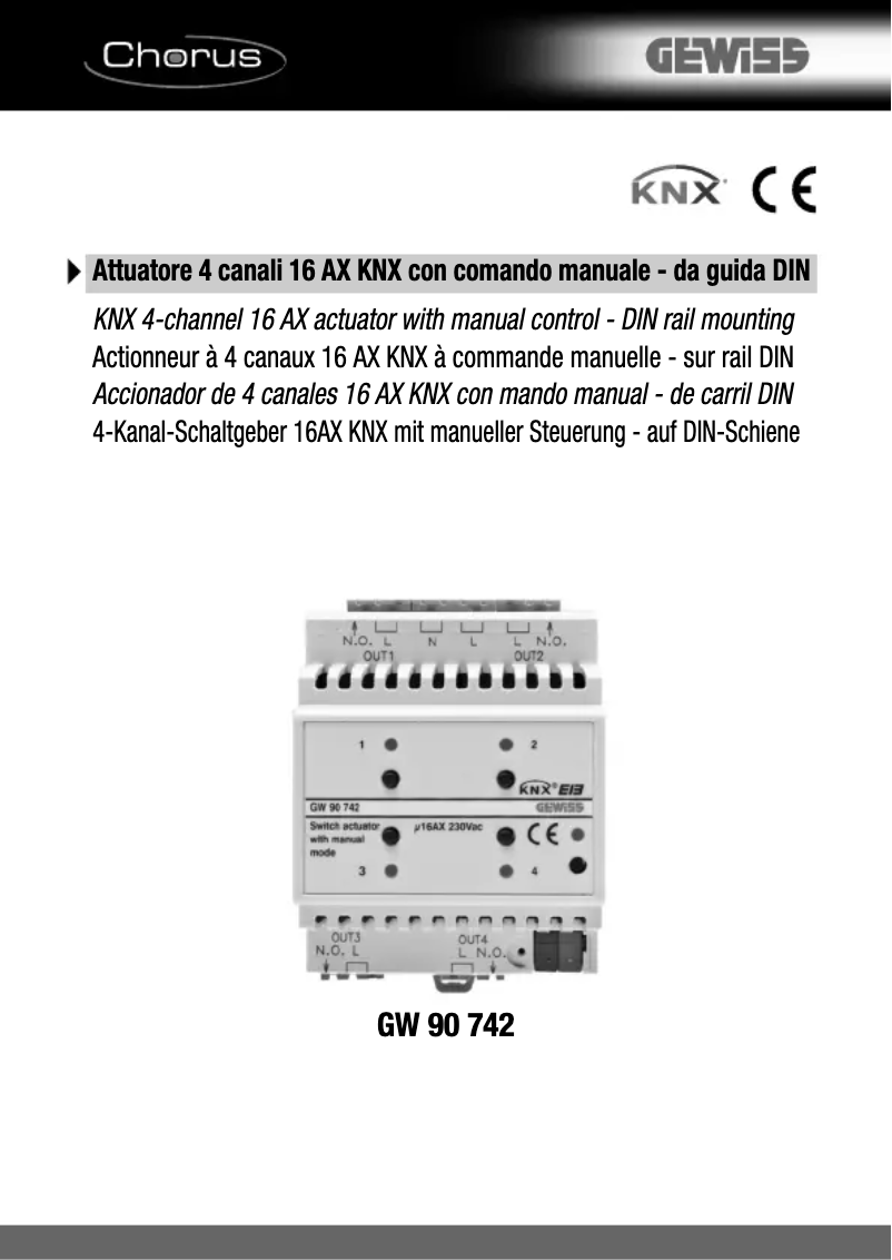 Página 1 del manual Manual de usuario Gewiss GW90742