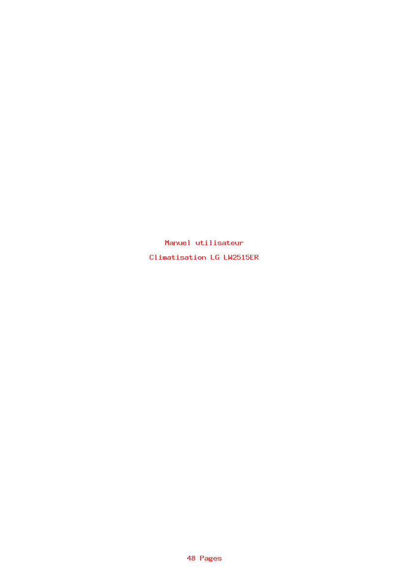 Page 1 de la notice Manuel utilisateur LG LW2515ER