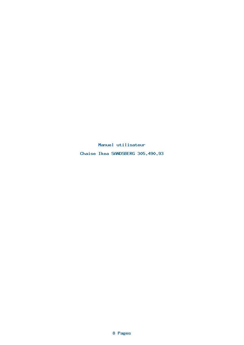 Page 1 de la notice Manuel utilisateur Ikea SANDSBERG 305.490.93