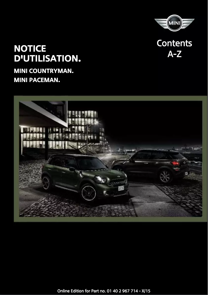 Page 1 of the manual User Manual Mini Countryman (2015)