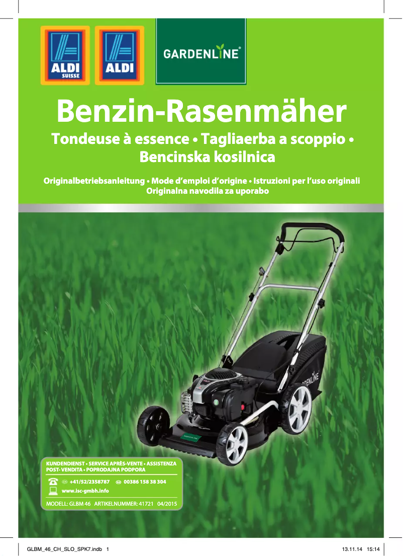 Page 1 de la notice Manuel utilisateur Gardenline GLBM 46