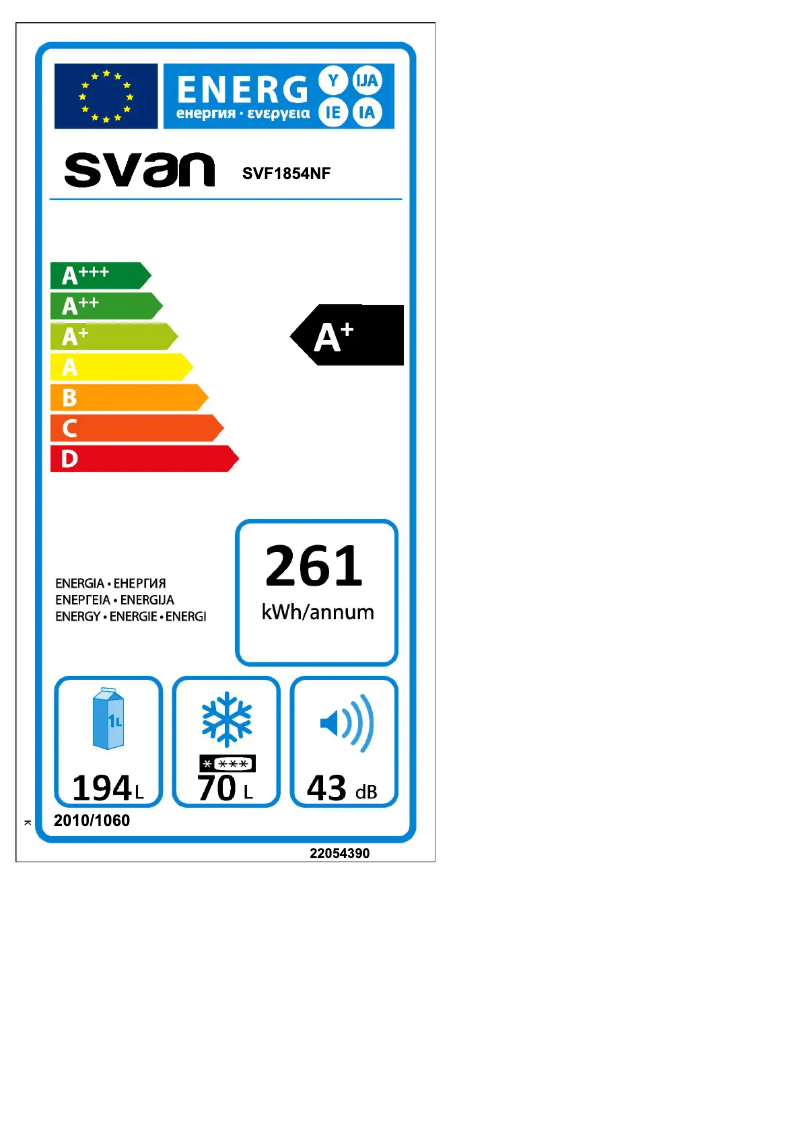 Page 1 de la notice Manuel utilisateur SVAN SVF1854NF