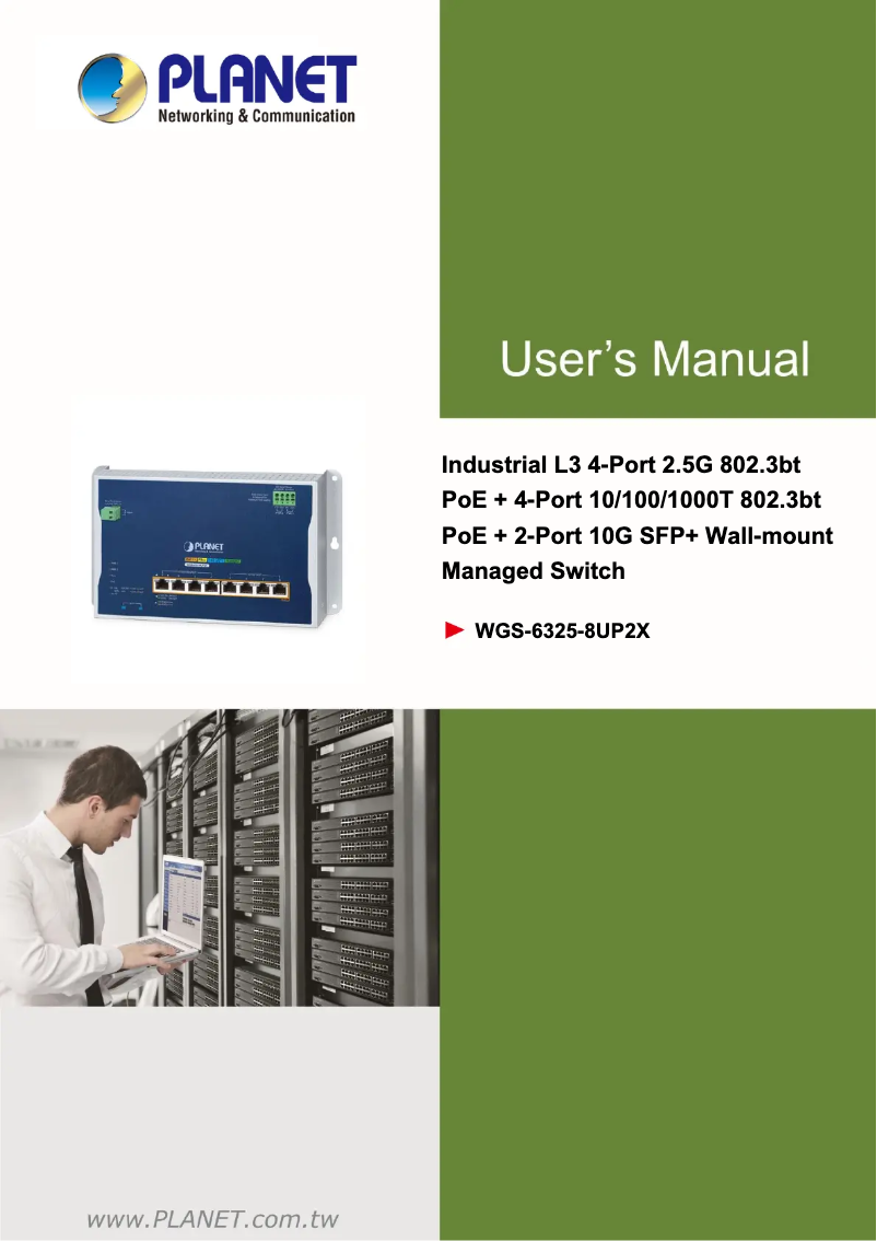 Page 1 de la notice Manuel utilisateur Planet WGS-6325-8UP2X