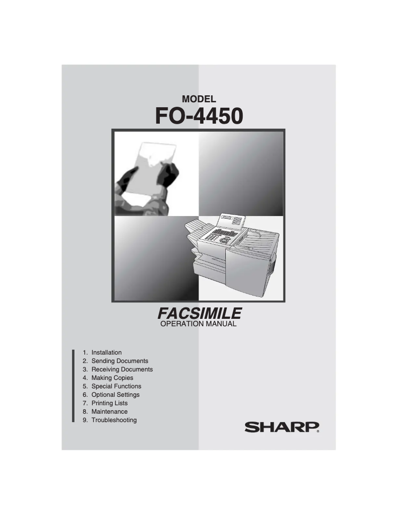 Page 1 de la notice Manuel utilisateur Sharp FO-4450