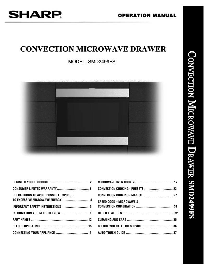 Página 1 del manual Manual de usuario Sharp SMD2499FS