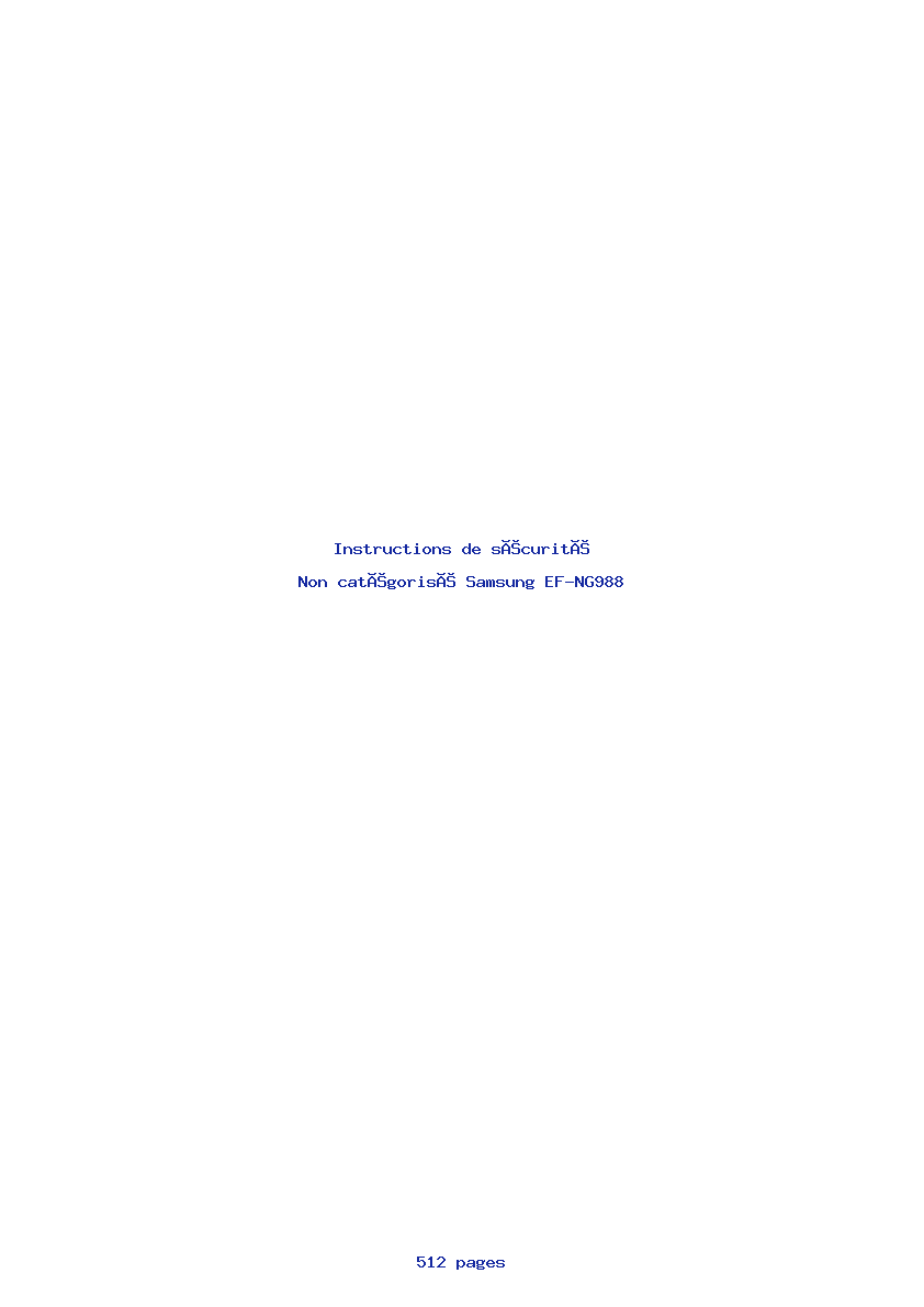 Page 1 de la notice Instructions de sécurité Samsung EF-NG988