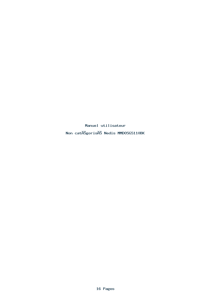 Page 1 de la notice Manuel utilisateur Nedis MMDOSGS110BK