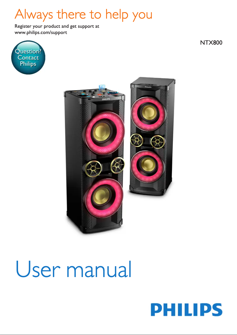 Page 1 of the manual User Manual Philips NTX800X