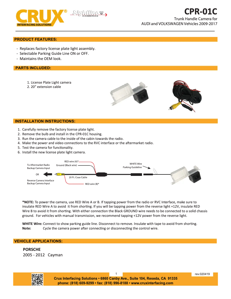 Página 1 del manual Manual de usuario CRUX CPR-01C