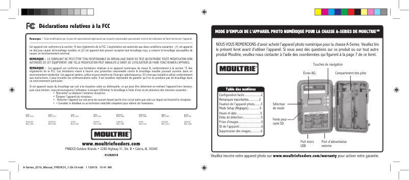 Page 1 of the manual User Manual Moultrie A-700i