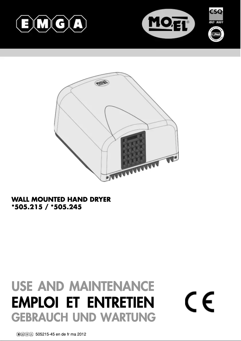 Page 1 de la notice Manuel utilisateur MO-EL 505215