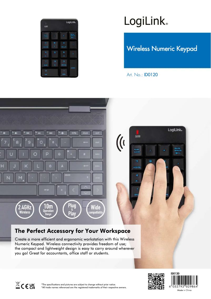 Page 1 de la notice Manuel utilisateur LogiLink ID0120