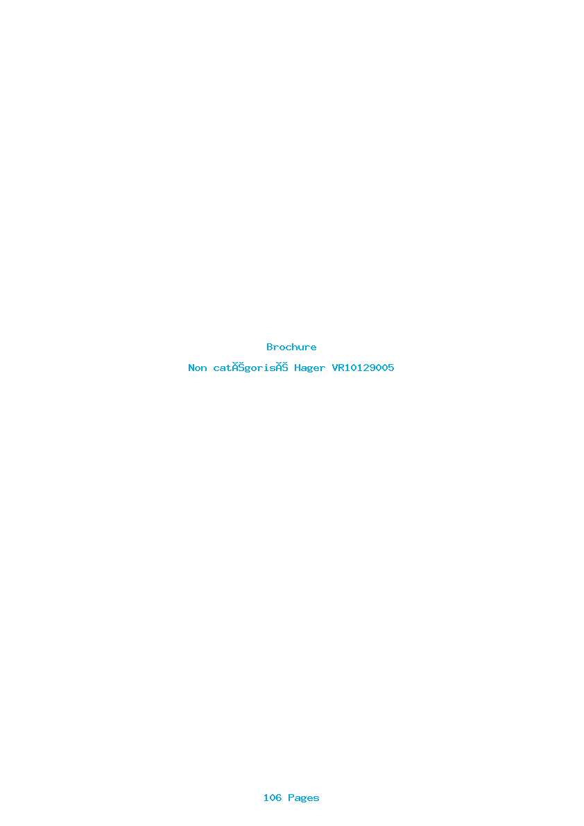 Page 1 de la notice Brochure Hager VR10129005