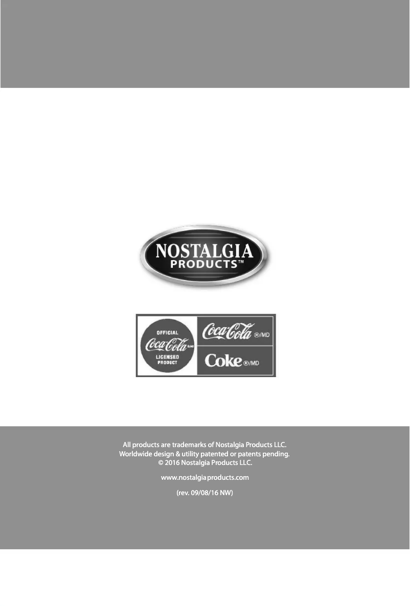 Page 1 of the manual User Manual Nostalgia RSM650COKE
