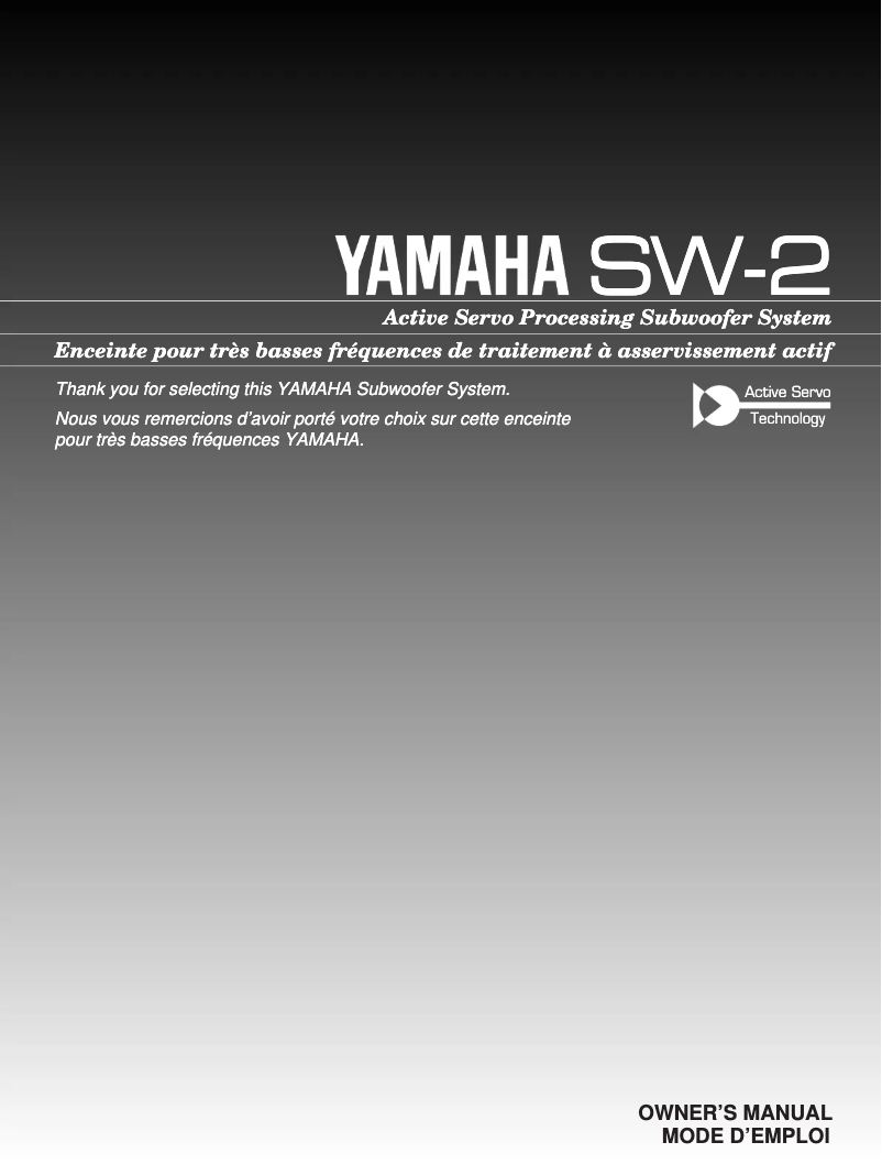 Page 1 of the manual User Manual Yamaha SW-2