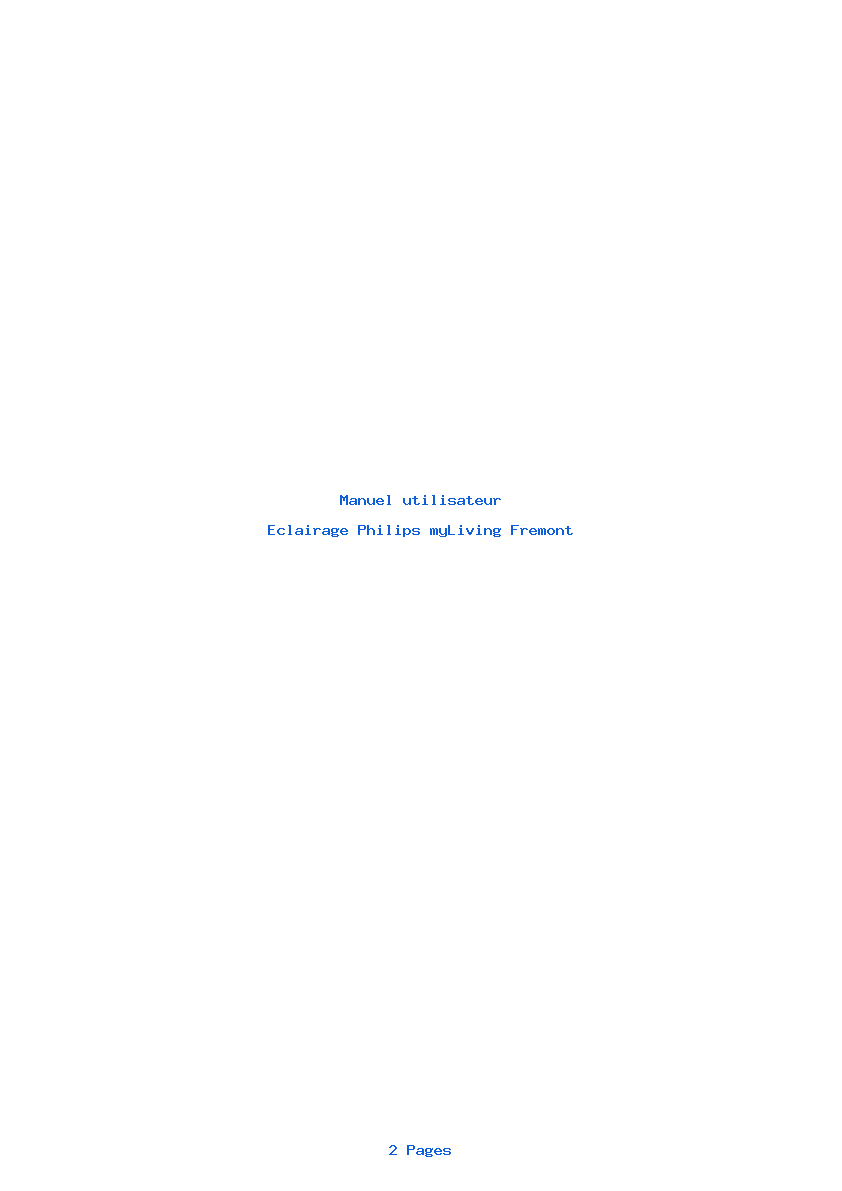 Page 1 de la notice Manuel utilisateur Philips myLiving Fremont