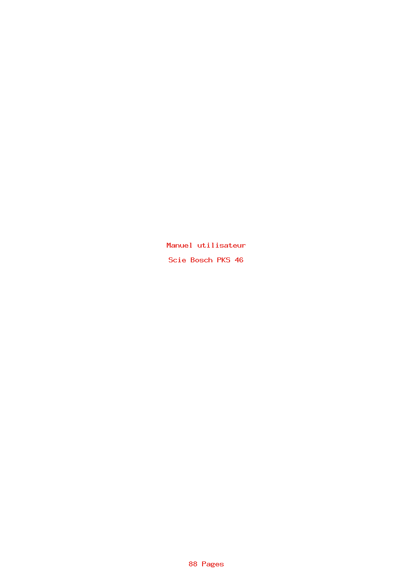 Page 1 de la notice Manuel utilisateur Bosch PKS 46