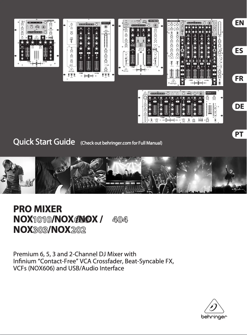 Página 1 del manual Guía de inicio rápido Behringer NOX303