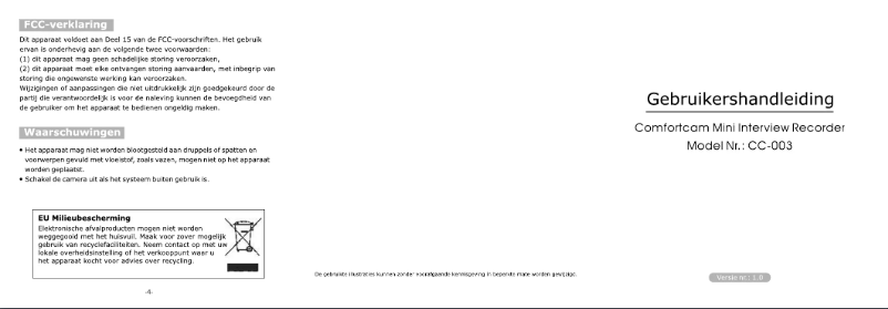 Page 1 of the manual User Manual Trebs Comfortcam CC-003