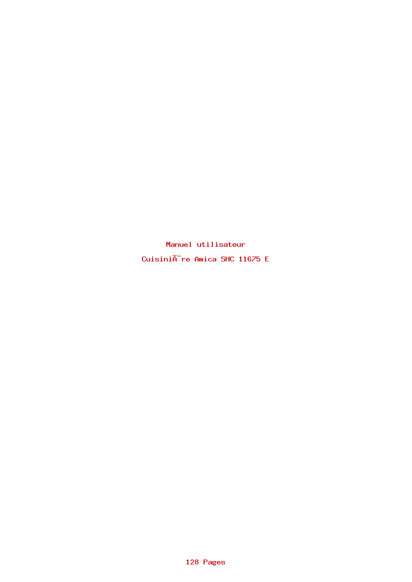 Page 1 de la notice Manuel utilisateur Amica SHC 11675 E