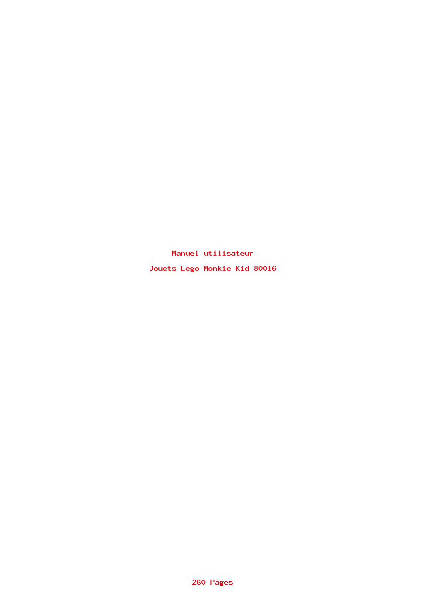 Page 1 de la notice Manuel utilisateur Lego Monkie Kid 80016