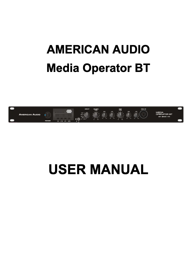Page 1 de la notice Manuel utilisateur American DJ Media Operator BT