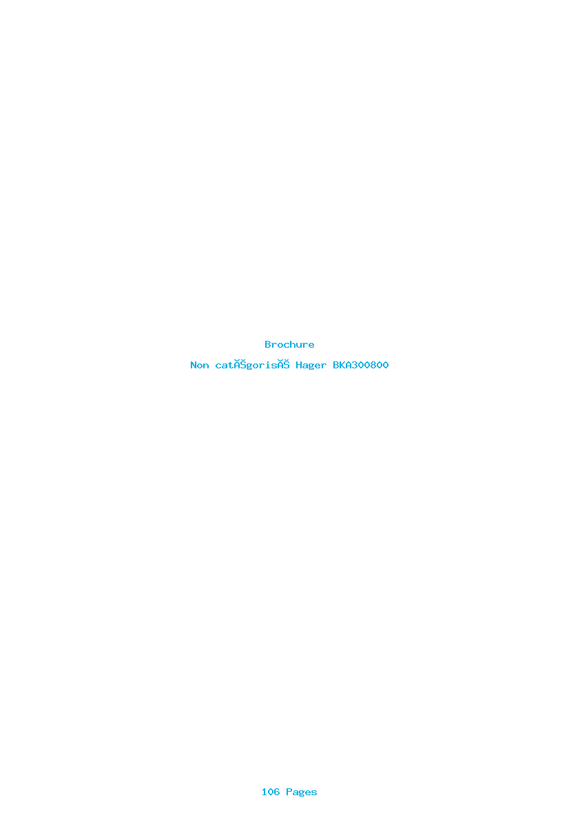 Page 1 de la notice Brochure Hager BKA300800