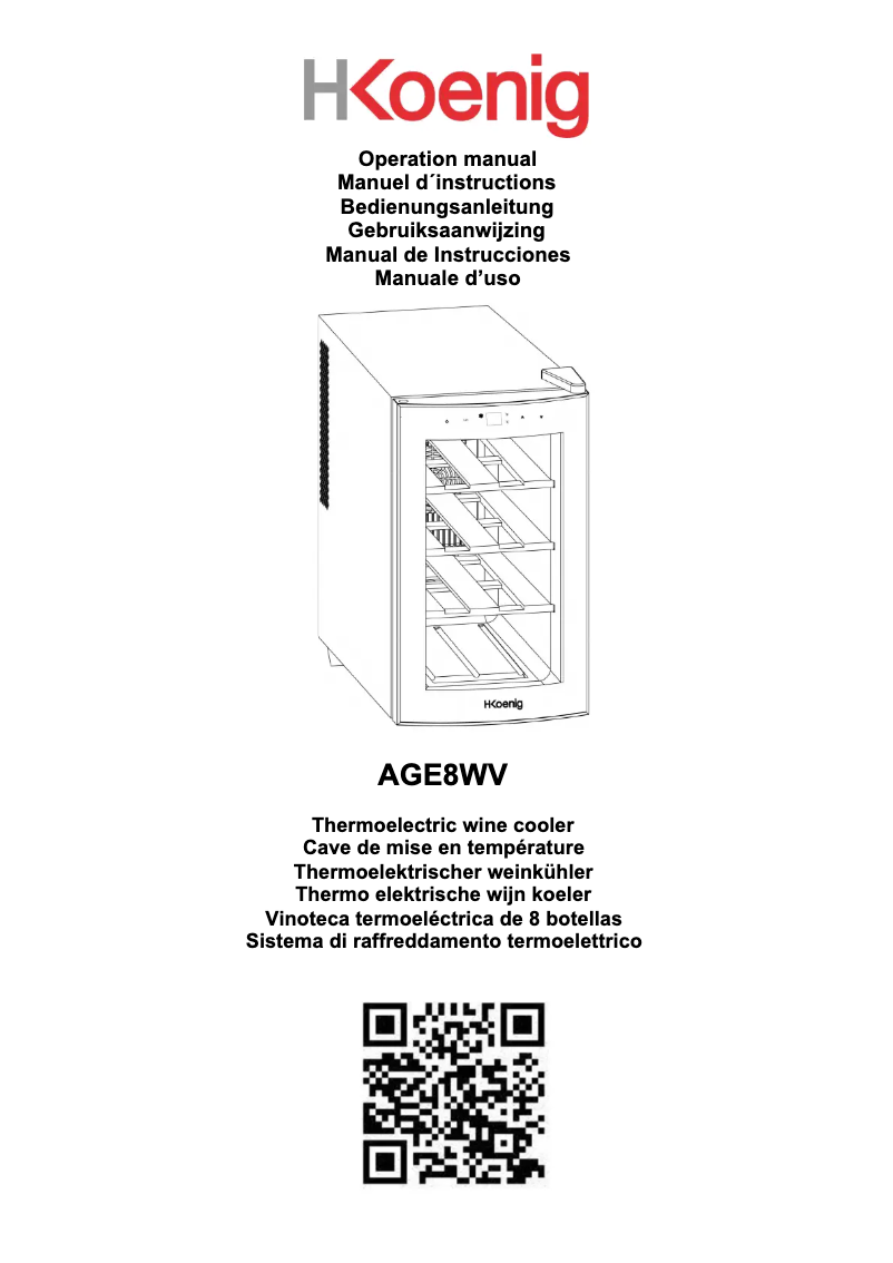 Page 1 de la notice Manuel utilisateur H.Koenig AGE8WV
