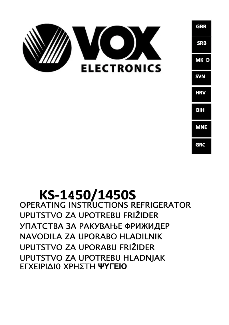 Página 1 del manual Manual de usuario VOX KS1450S