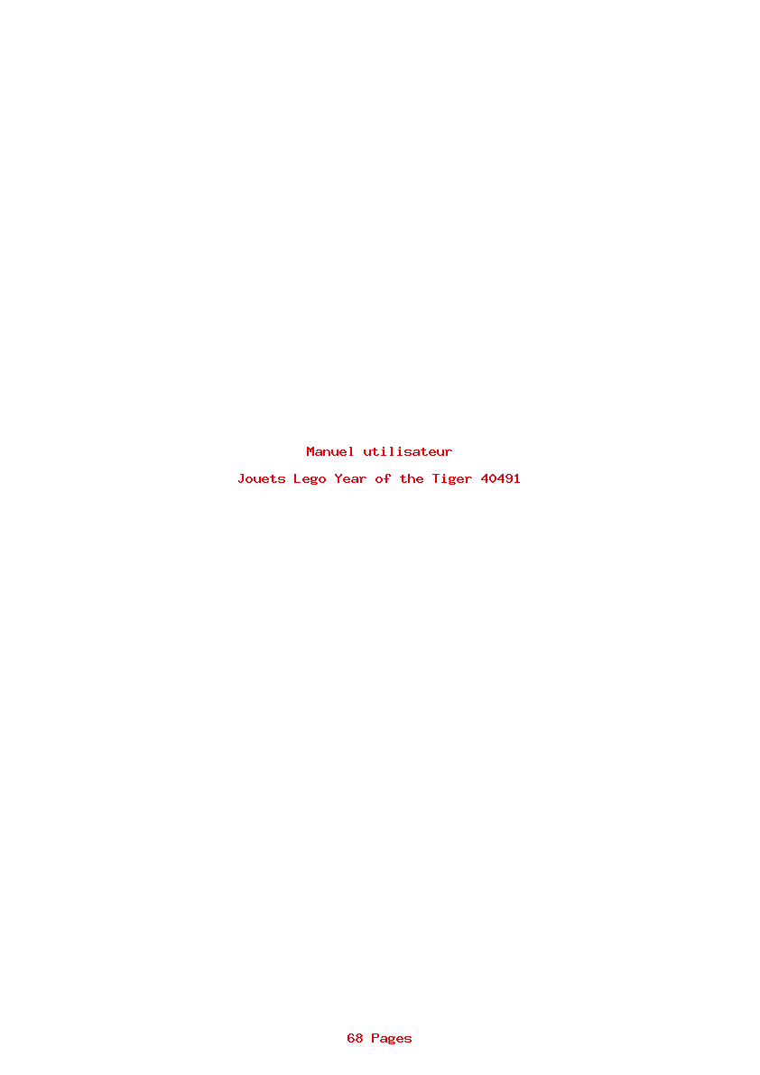 Page 1 de la notice Manuel utilisateur Lego Year of the Tiger 40491
