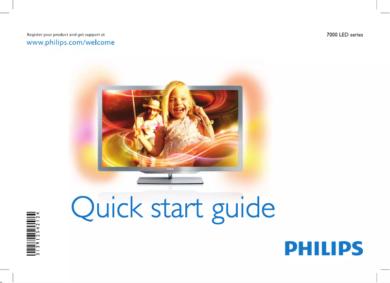 Page n°1 - Guide de démarrage rapide Philips 55PFL7606K