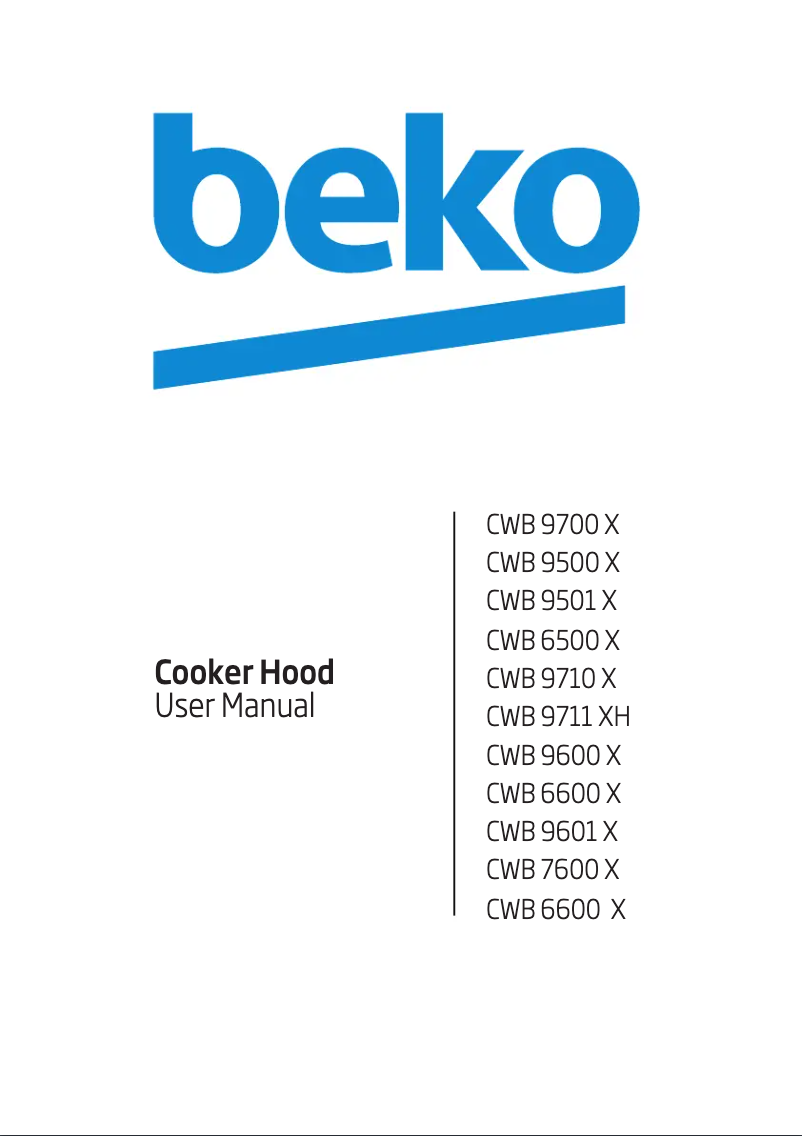 Page 1 de la notice Manuel utilisateur Beko CWB 9500 X