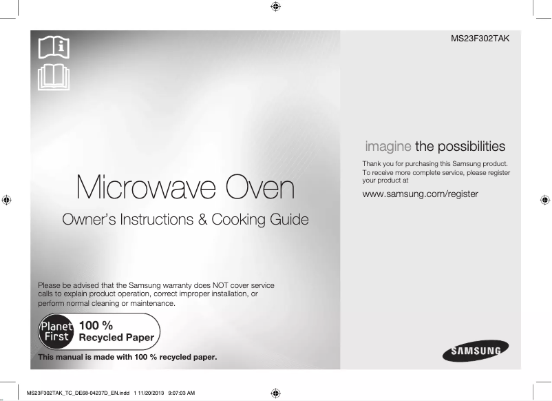 Page 1 de la notice Manuel utilisateur Samsung MS23F302TAK