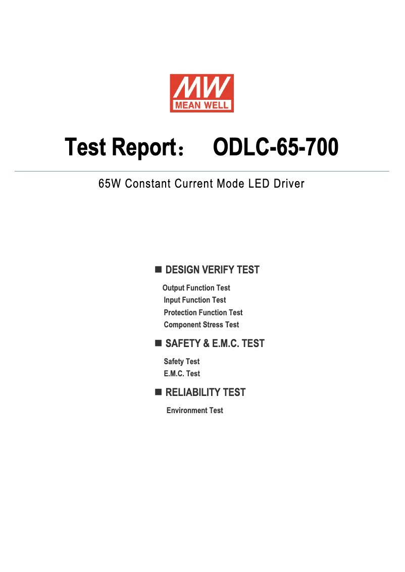 Página 1 del manual Ficha técnica Mean Well ODLC-65-700