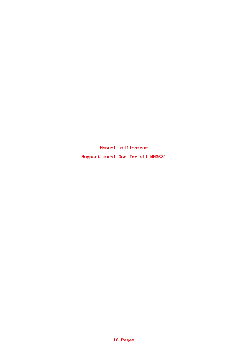 Page 1 de la notice Manuel utilisateur One for all WM6681