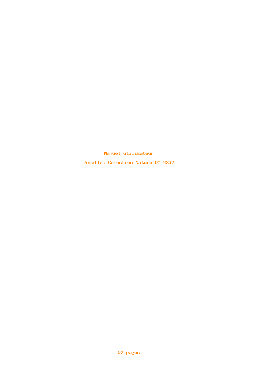 Page 1 de la notice Manuel utilisateur Celestron Nature DX 8X32