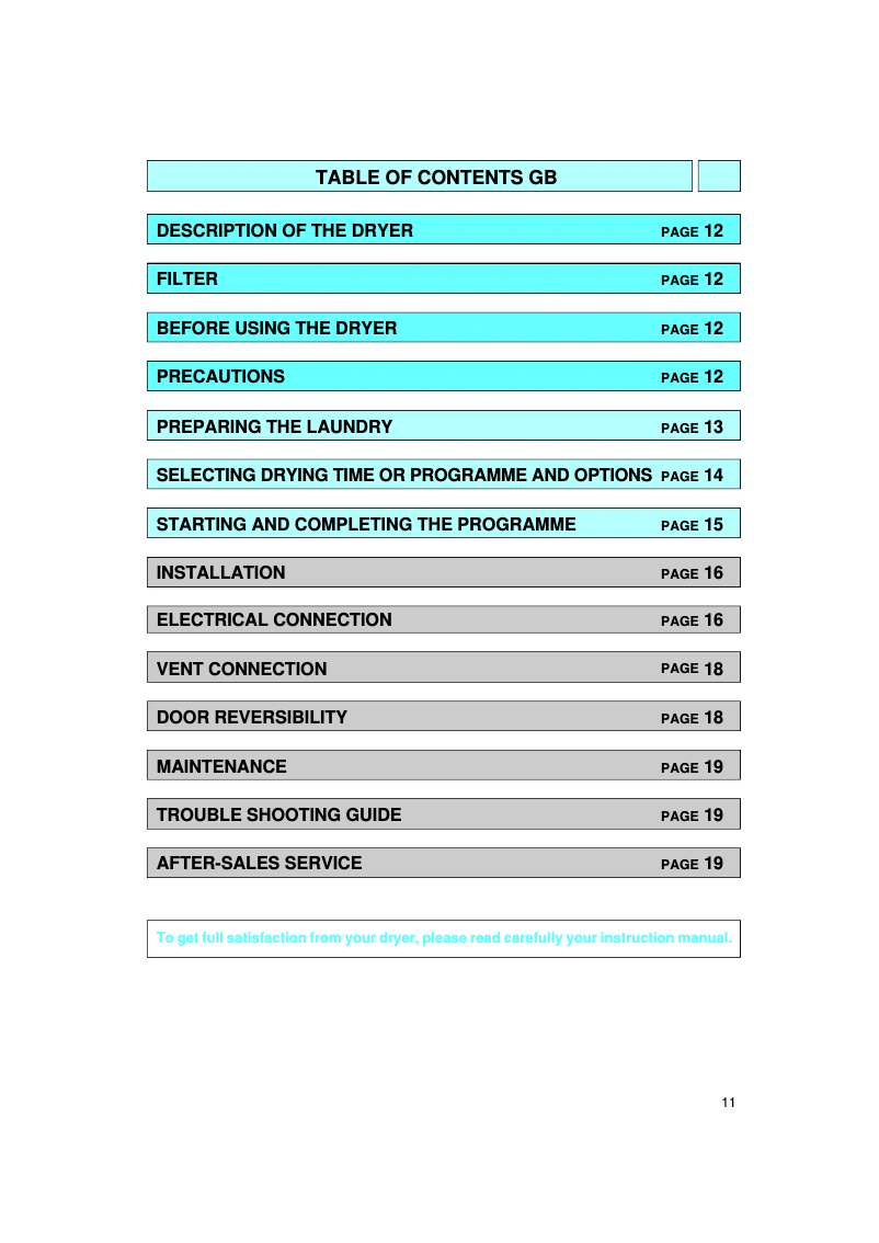 Page 1 de la notice Manuel utilisateur Whirlpool AWZ 133/3