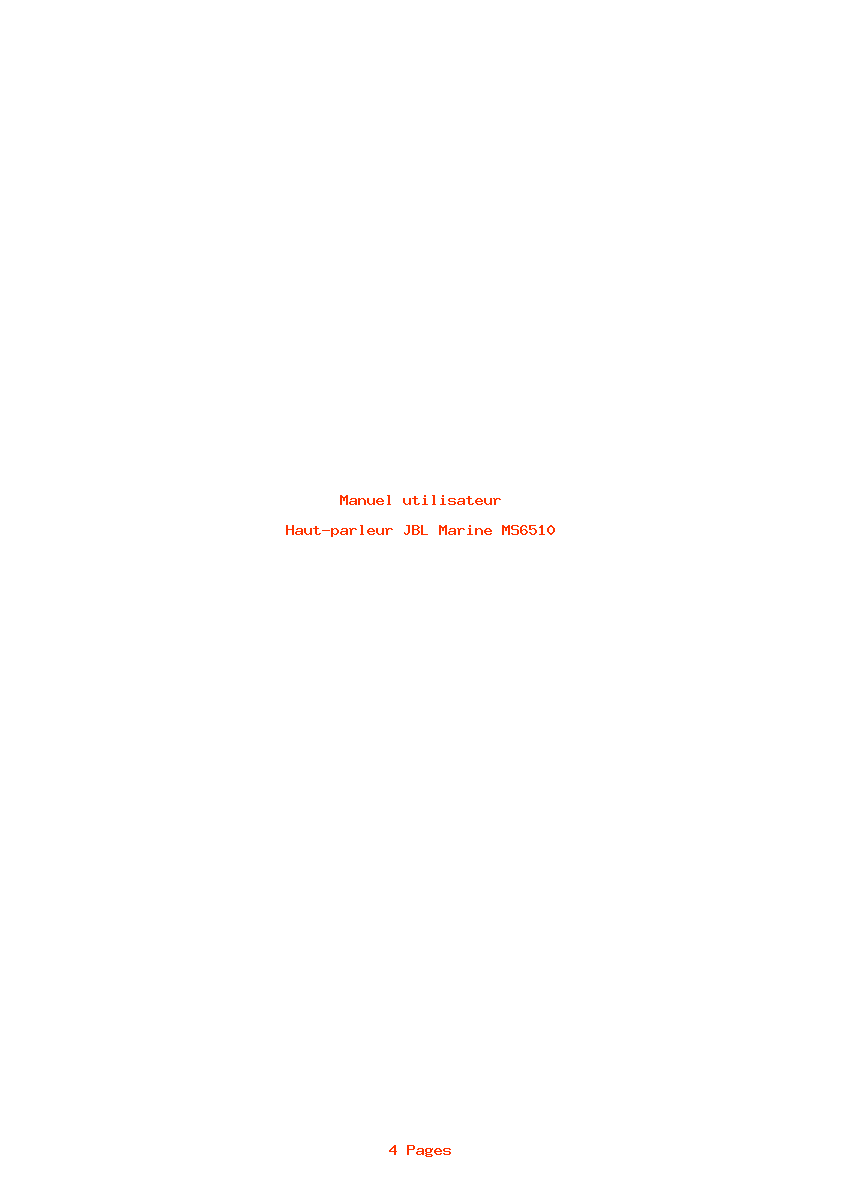 Page 1 de la notice Manuel utilisateur JBL Marine MS6510