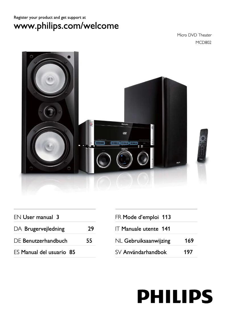 Page n°1 - Manuel utilisateur Philips MCD802