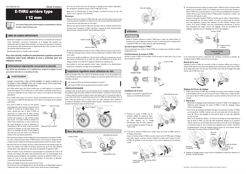 Página 1 del manual Manual de usuario Shimano AX-MT500-157x12