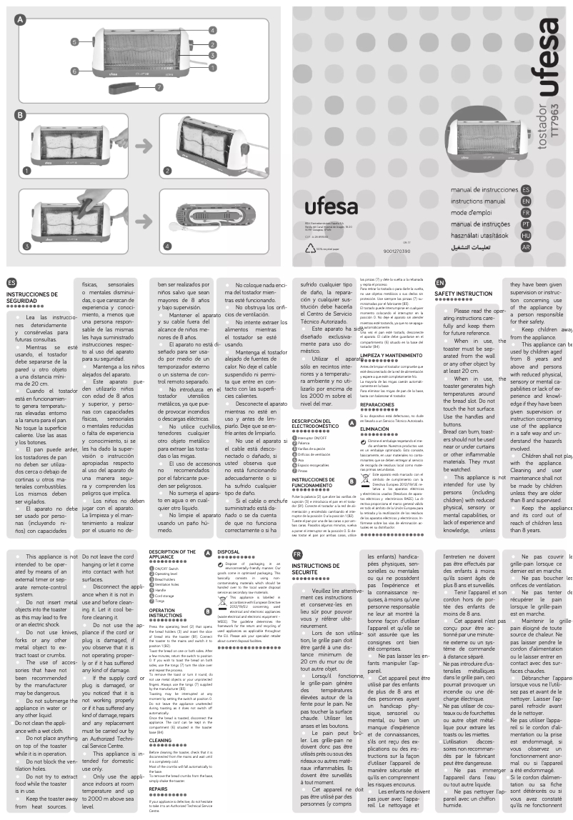 Page 1 de la notice Manuel utilisateur Ufesa Activa TT7963